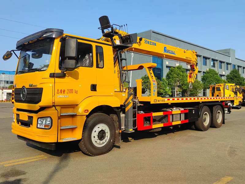 陜汽后八輪清障車帶吊